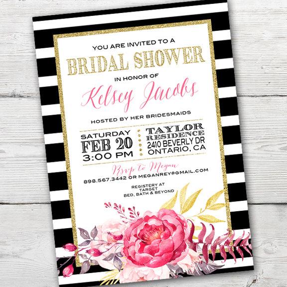 Свадьба - Kate Spade Inspired Bridal Shower Invitation, PRINTABLE Kate Spade Bridal Shower, Kate Spade Bridal Shower Invitations, Kate Spade Invite