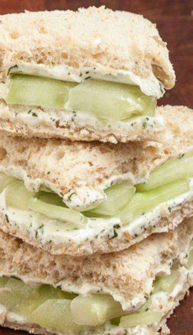 Hochzeit - Lemony Cucumber Cream Cheese Sandwiches
