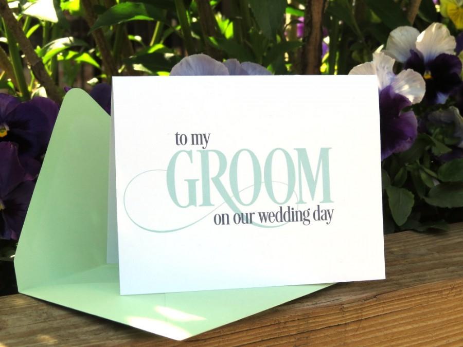 Свадьба - Custom Color Wedding Day Card for Your Groom, Fiance, Husband - To My Groom On Our Wedding Day