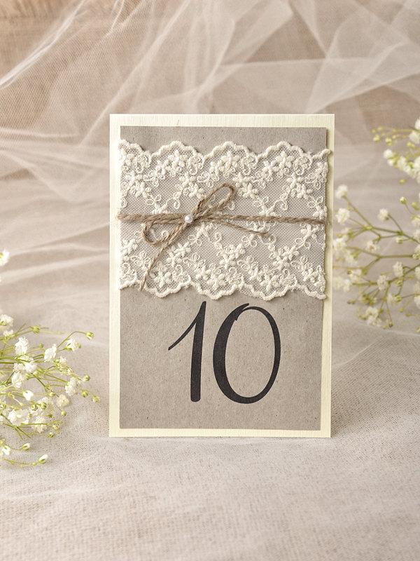 Mariage - Rustic Wedding Table Number, Grey Table Numbers for Wedding (5), Rustic Wedding Table Numbers, Lace Table Numbers, 