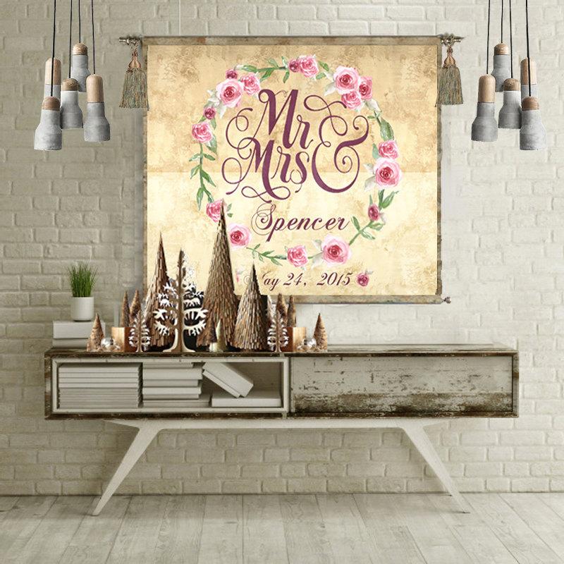 Wedding - Wedding Gift Personalized Anniversary Gift Wall Art Wedding Sign Wedding Guest Book Alternative Wall Art Gift for Bride Gift for Couple Art