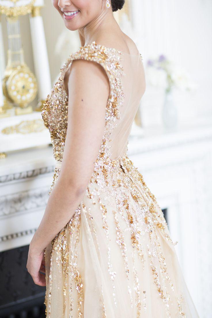 Wedding - Modern Gatsby-Inspired French Wedding   Sparkly Gold Dress