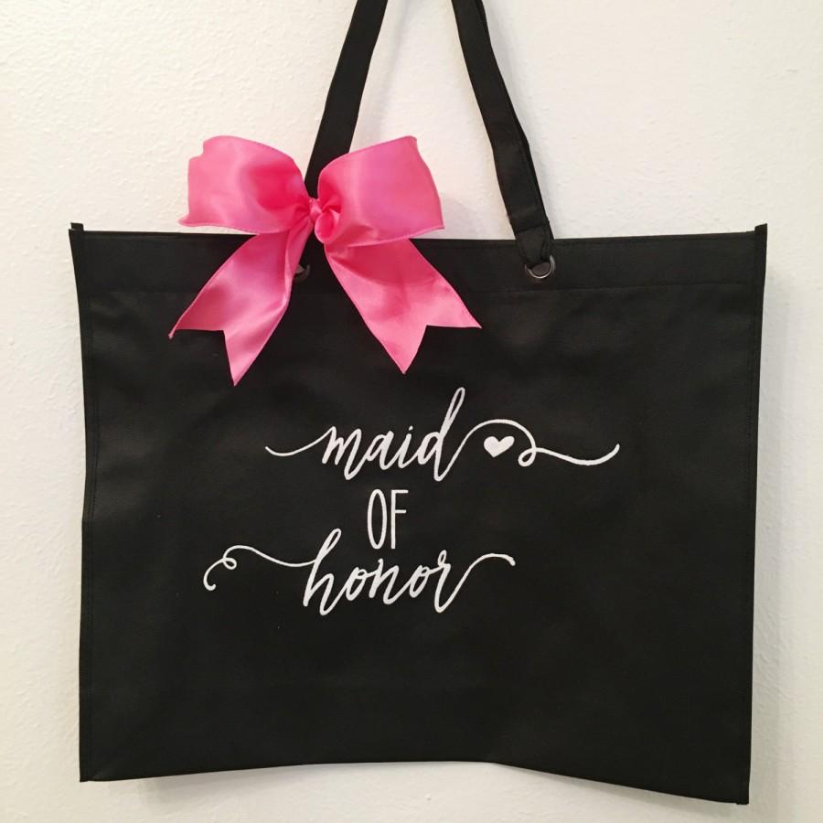 Wedding - Wedding Tote Bag - Bridesmaid Gift, Maid of Honor Gift, Favor Bags, Gift Bags, Bridal Party Bags