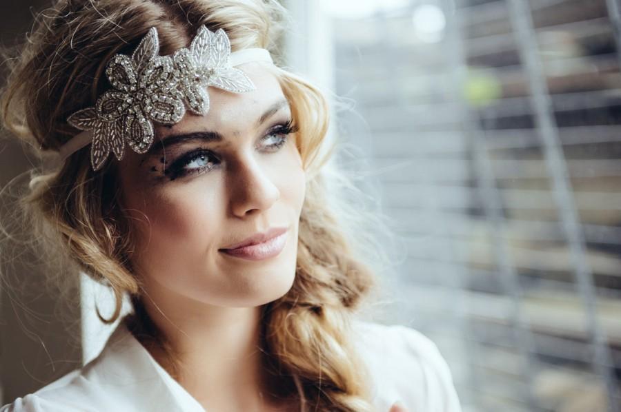 زفاف - Beautiful rhinestone hair band, bridal headpiece, bridal headband,  Style "Diva" , Gatsby Headpiece,