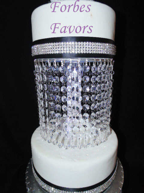 زفاف - Diamond Drop Acrylic Crystal Cake Stand with LED Light