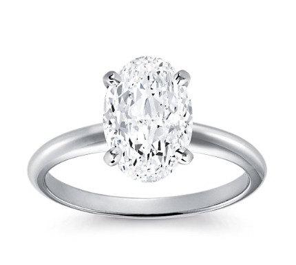 زفاف - 0.25 Carat Oval Cut Natural Diamond Solitaire Engagement Ring, Simple And Beautiful Oval Cut Diamond Engagement Ring