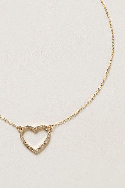 Hochzeit - Sparkled Heart Necklace