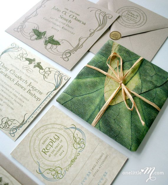 Hochzeit - Tolkien Invitation Suite - SAMPLE ONLY (Price Is Not Full Order Per Unit Price, See Description)