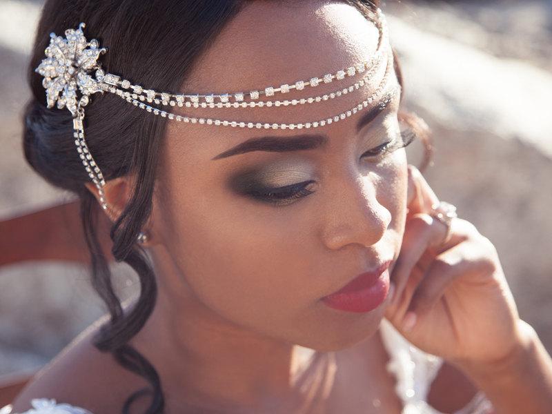 Hochzeit - Rhinestone Headband, Crystal Headband, crystal tiara, Silver, bridal Headpiece, crystal headpiece, crystal forehead piece, STYLE 325