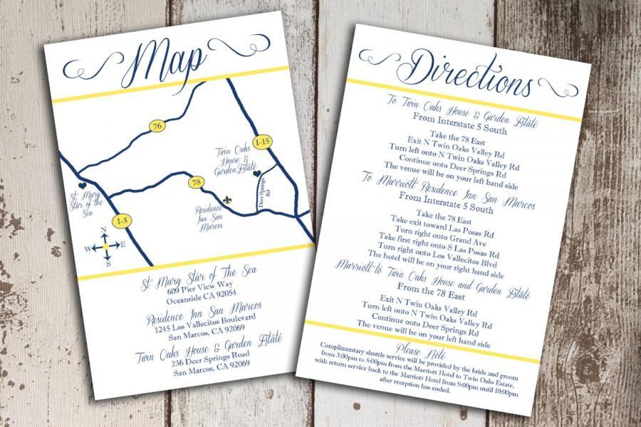 Custom Wedding Map And Direction Invitation Insert Printable File 