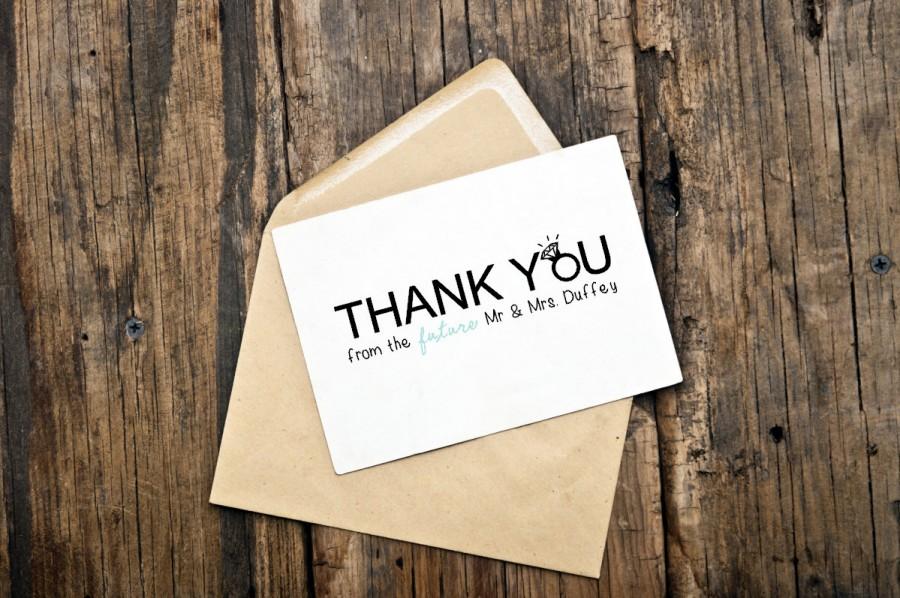 Wedding - Bridal Shower Thank You Wedding Note Card, Thank You From The Future Mrs. Card, Personalized Thank You Card
