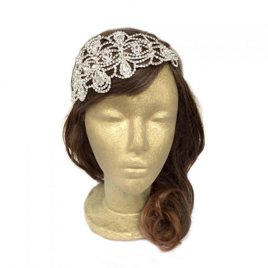 Wedding - Gatsby Headpiece Silver Great Gatsby Headband 1920s Flapper Headband 20s Headband Bridal Wedding Hairpiece Hair Accessories