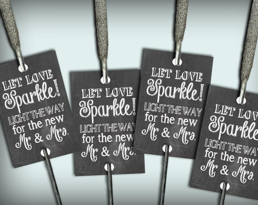 Mariage - Sparkler Tags Chalkboard Printable Sparklers Send Off Tags PDF DIY  Rustic Shabby Chic Woodland