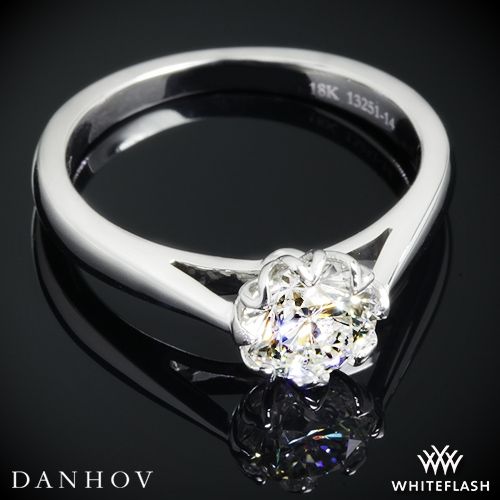 Hochzeit - 18k White Gold Danhov CL140 Classico Solitaire Engagement Ring