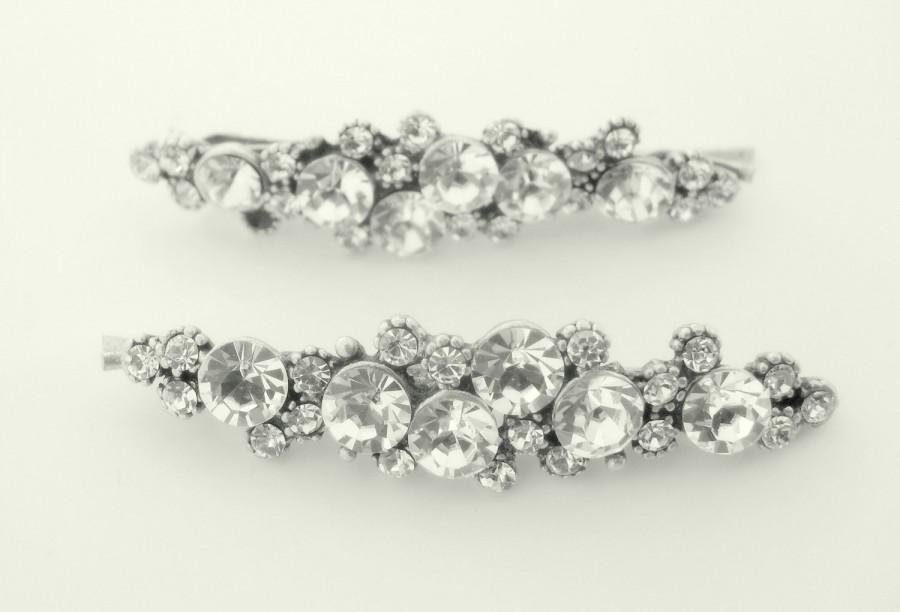 زفاف - Vintage style art deco swarovski crystal bridal bobby pin wedding accessories bridal jewelry bridesmaid gifts price for two pins