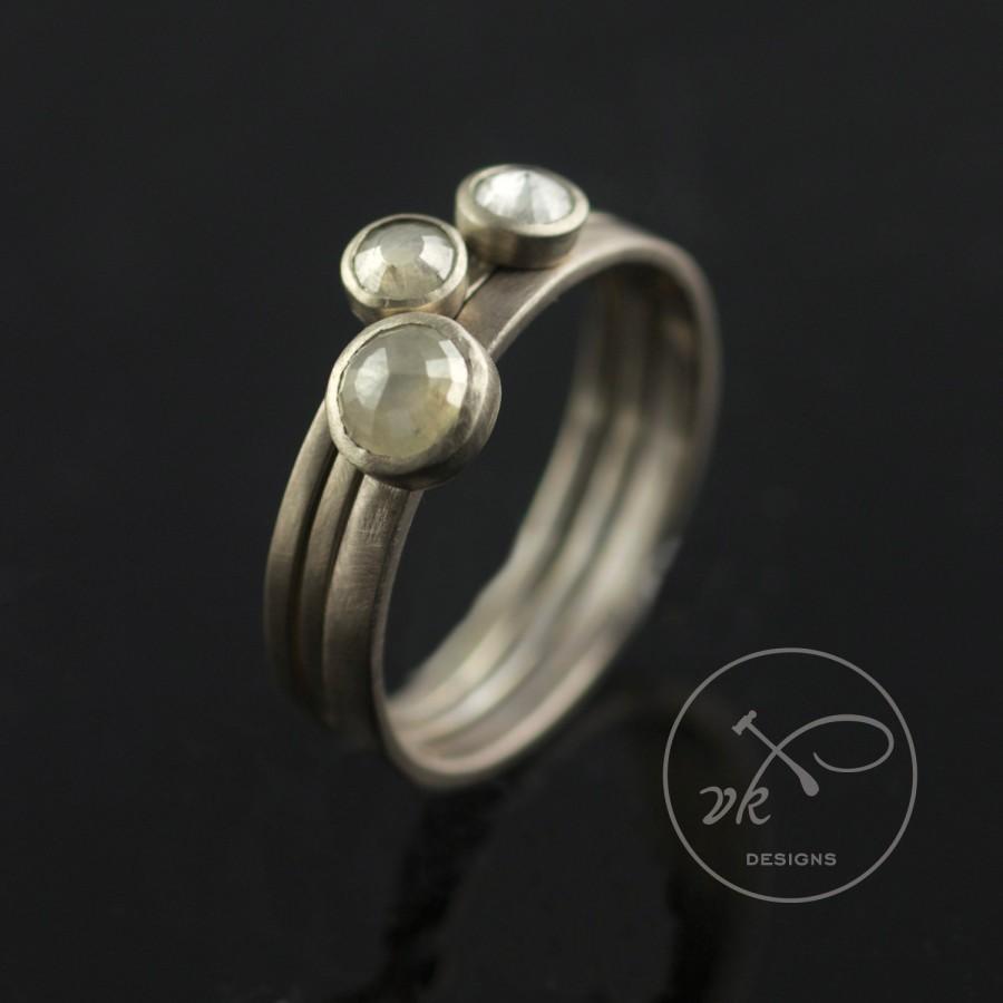 زفاف - Romantic Rose Cut Diamond Engagement Ring Ethical Recycled Handmade in Portland, OR