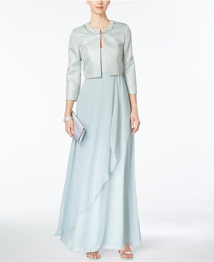 Mariage - Tahari ASL Embellished Gown and Jacket