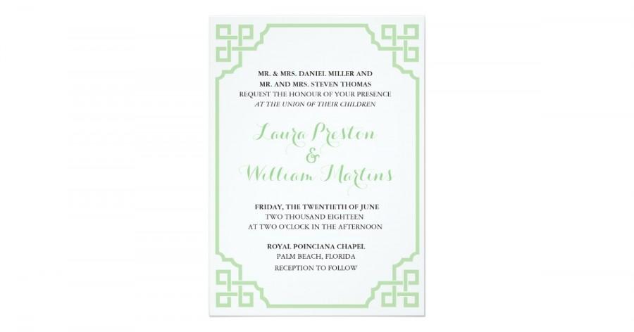 Wedding - Mint Vintage Wedding Invitation