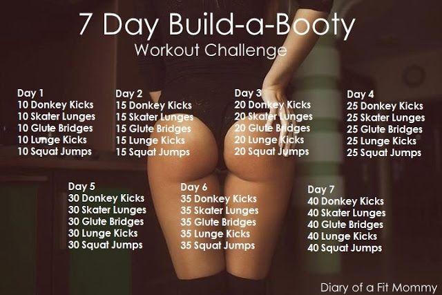 Hochzeit - Diary Of A Fit Mommy: 7 Day Build-a-Booty Weekly Workout Challenge