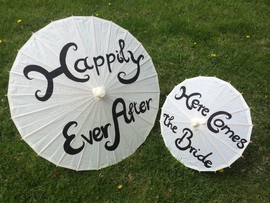 Wedding - Wedding Paper Parasol for Flower Girl, Here Comes the Bride, Wedding Ceremony, Wedding Pictures, Paper Umbrella, Child Sized Parasol, Ivory