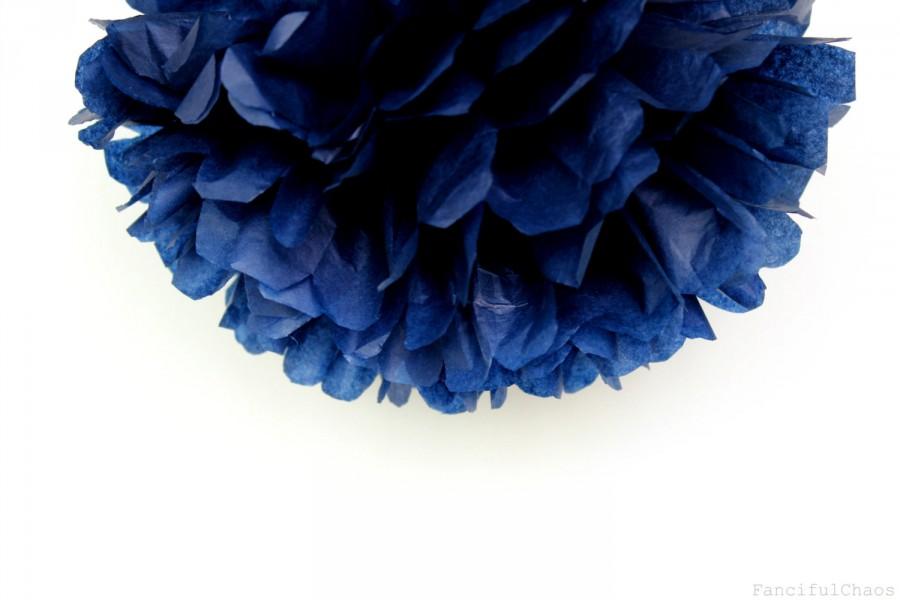 زفاف - Navy Blue Tissue Paper Pom Poms- Wedding, Birthday, Bridal Shower, Baby Shower, Party Decorations, Garden Party