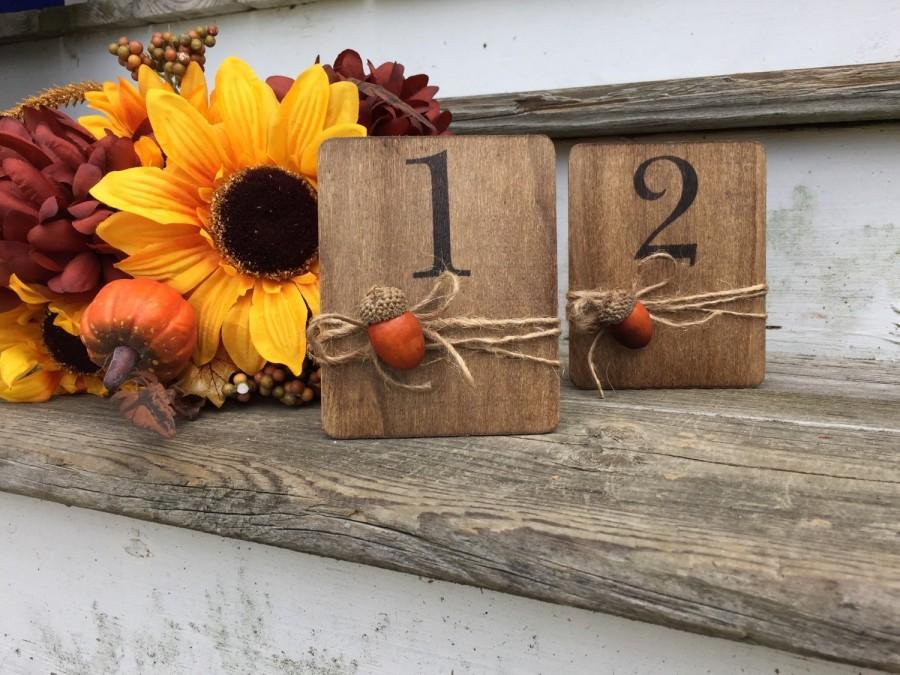Hochzeit - Autumn Wedding Table Numbers, Fall Wedding Table Numbers, Fall Table Numbers, Acorn Table Numbers, Thanksgiving Table Numbers, Rustic Table