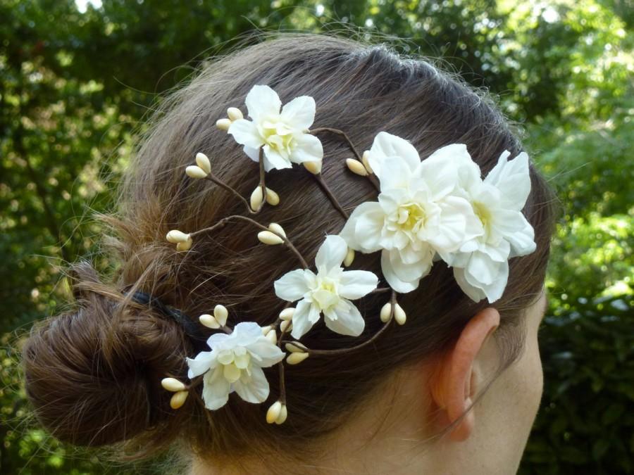زفاف - Bridal Hair Flower, Rustic Wedding Hairclip, Woodland Wedding, Country Wedding Hair Accessory