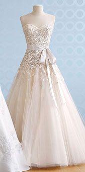 Hochzeit - Liancarlo - Strapless Embroidered Tulle A-Line Wedding Dress
