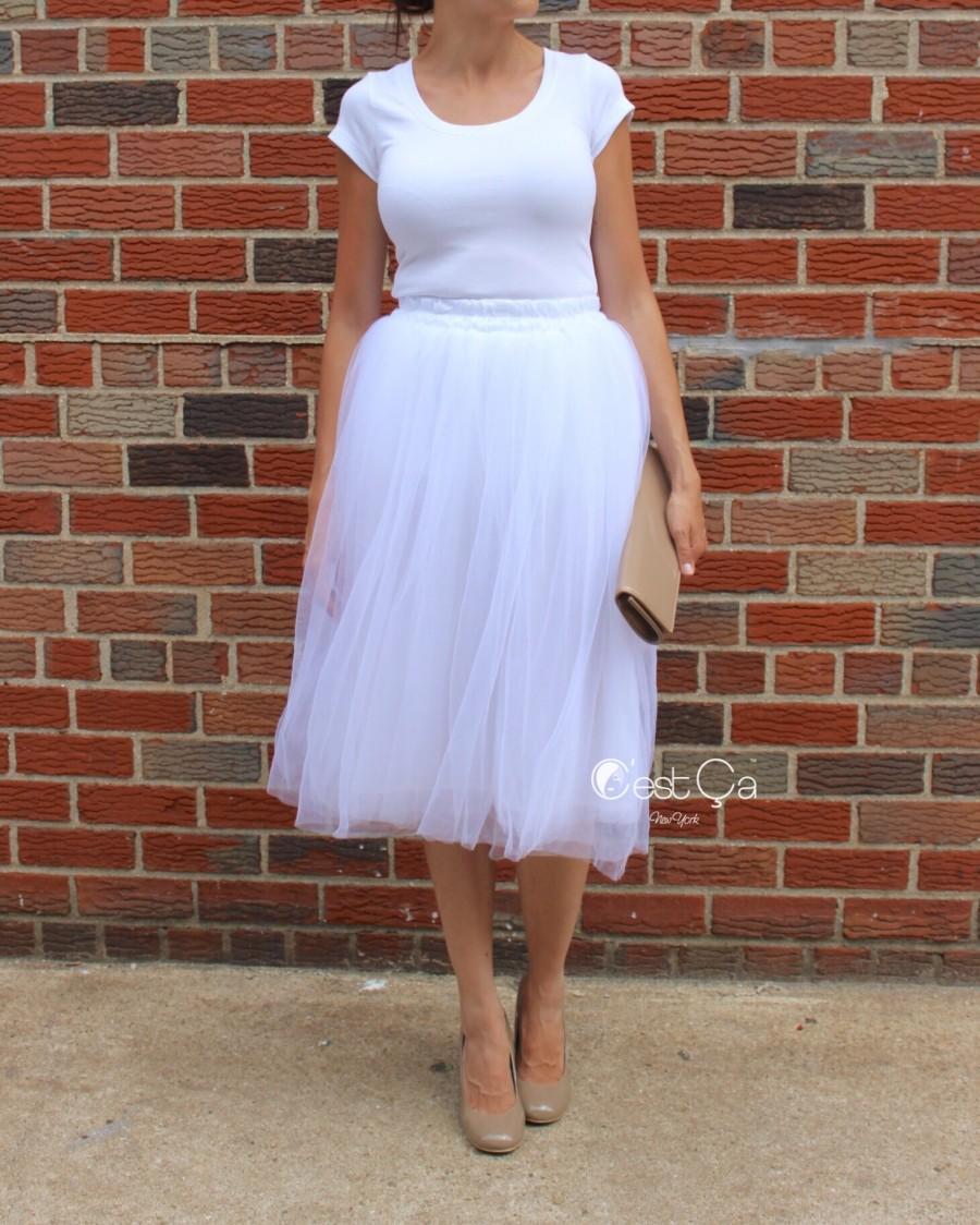 زفاف - Claire Soft White Tulle Skirt - C'est Ça New York