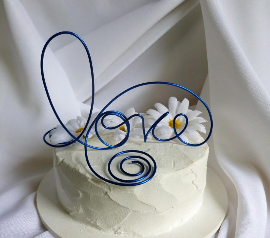 Hochzeit - Love Cake Topper, Wedding Decor, Custom Colors