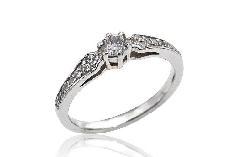 Wedding - Diamond Engagement Ring, Diamond Ring, 14K Engagement Ring, Gifts for Her, Gifts for Her, Delicate Diamond Ring, Fast  Free Shipping