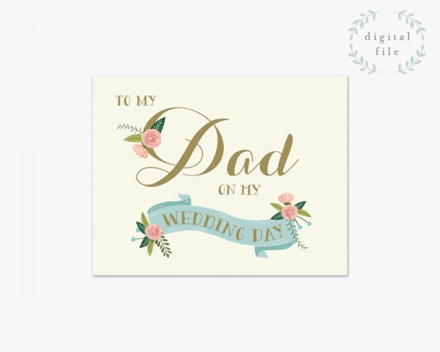 Mariage - PRINTABLE Parents Wedding Card // To my dad on my wedding day // INSTANT DOWNLOAD