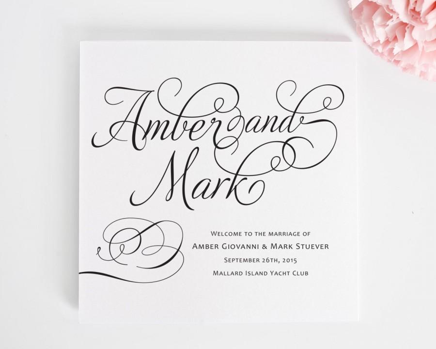 Wedding - Tri Fold Programs, Charming Script Design, Purchase this Deposit to Get Started