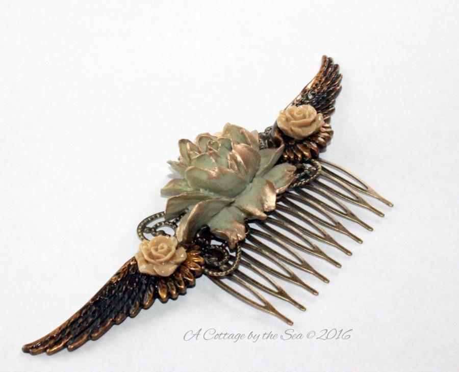 Wedding - Angel Wings  Inspired Hair Comb - Wedding - Gift - Jewelry - Hair Accessory