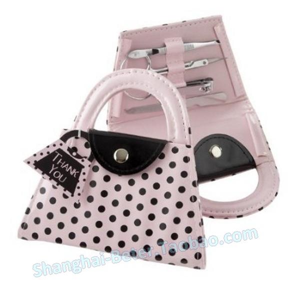Hochzeit - 粉色波点包包美容套装ZH007美容修容组 宝贝女儿成年礼派对小礼物