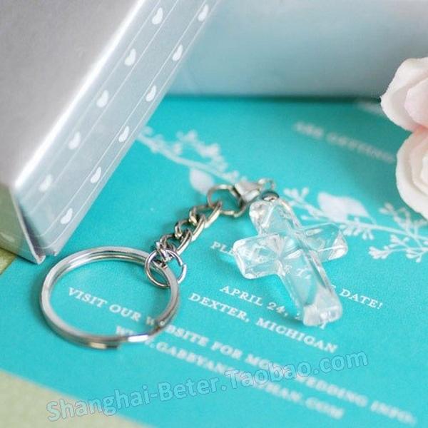 زفاف - 水晶十字架钥匙扣,婚品 欧式受洗派对创意回礼SJ009喜庆婚庆用品