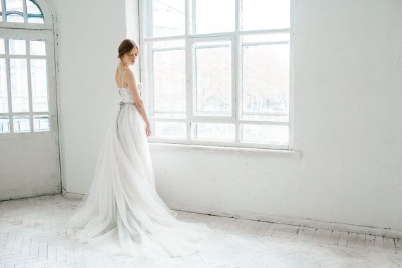 Свадьба - Ivory And Gray Wedding Dress // Ivy