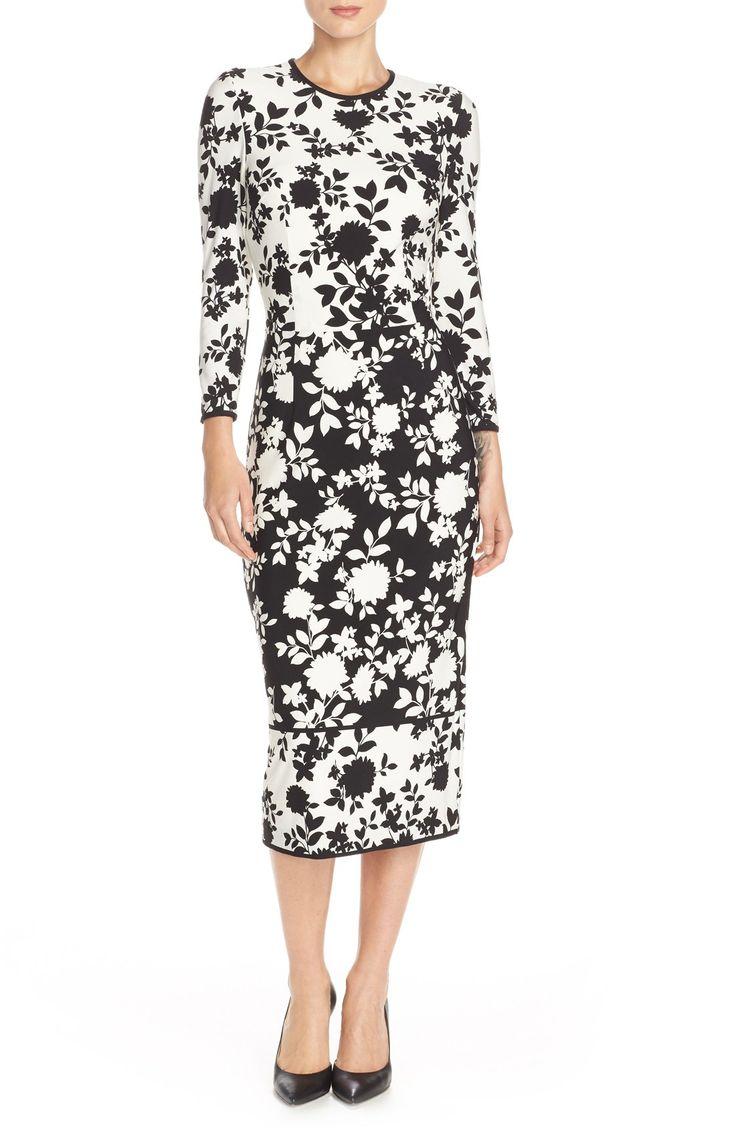 زفاف - Women's Maggy London Floral Print Jersey Midi Dress