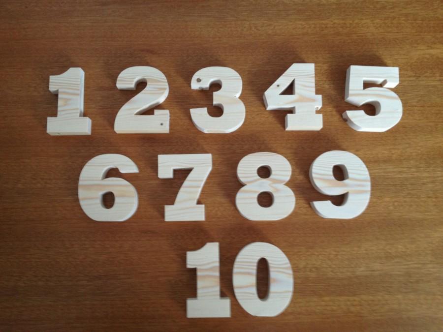 Wedding - Handmade wooden freestanding 9 cms/3.5 inch table numbers wedding/birthday/party