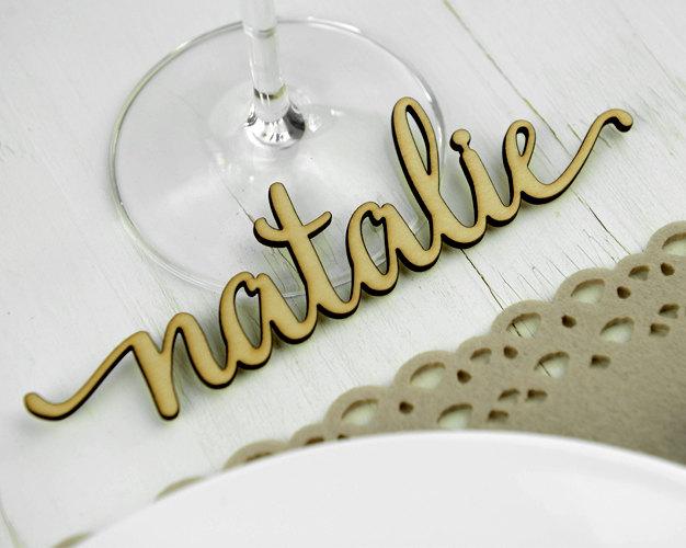 Hochzeit - Rustic Wedding Place card alternative, place setting, wedding party seating guest names, Wedding gift J003