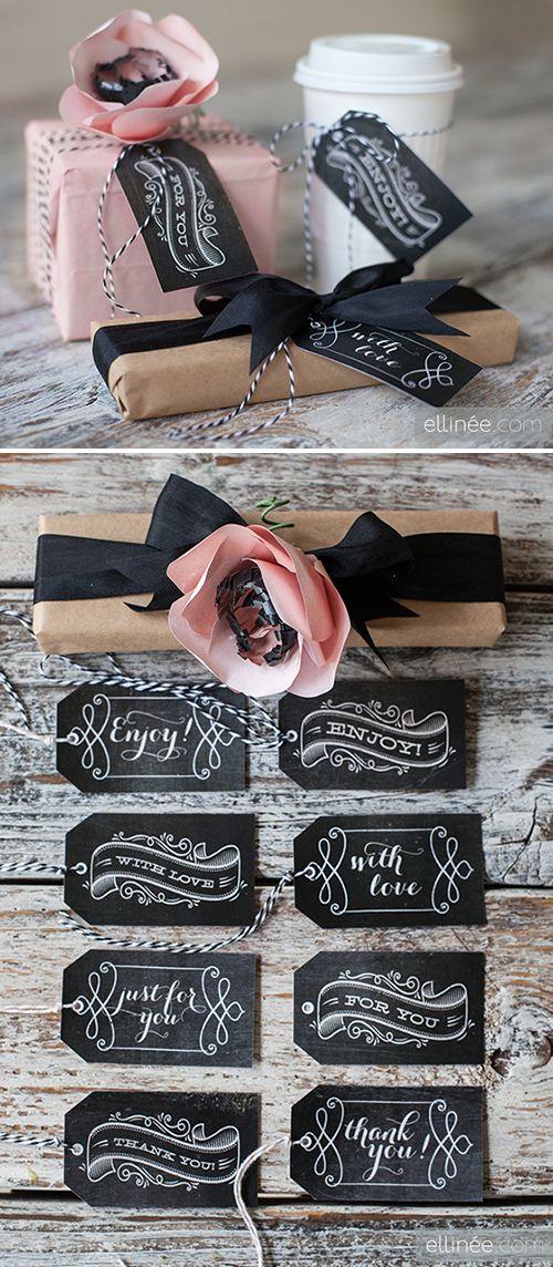 Wedding - Printable Chalkboard Gift Tags 