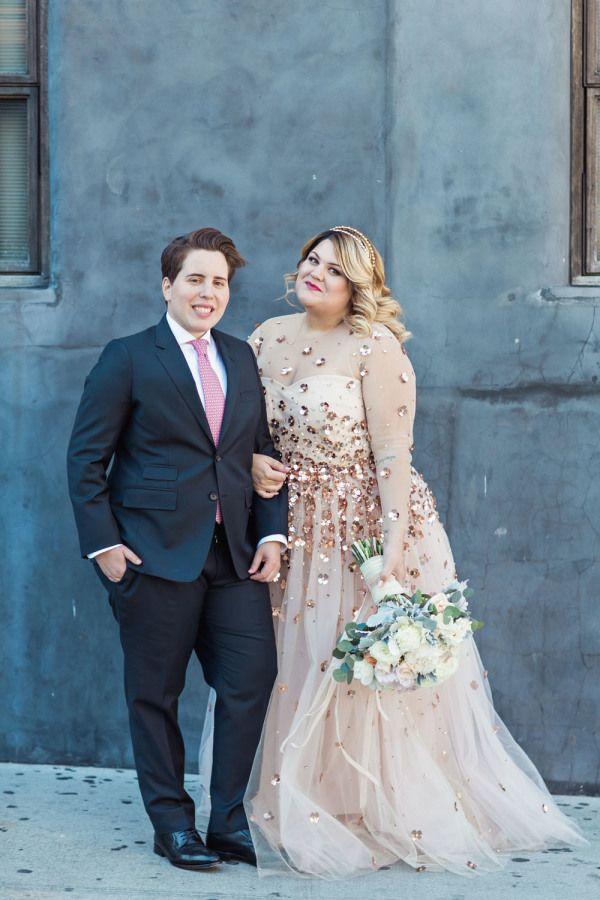Mariage - Fashion Editor's Fabulous Same-Sex Brooklyn Wedding With A Custom Christian Siriano Gown