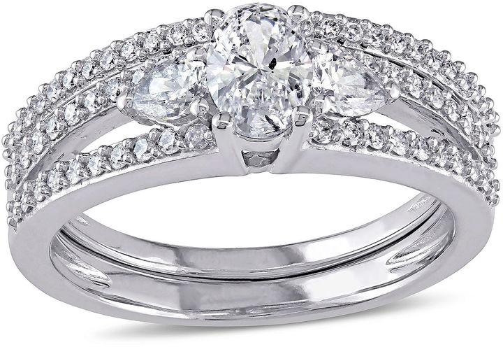Свадьба - MODERN BRIDE 1 1/10 CT. T.W. Diamond 14K White Gold Ring Set