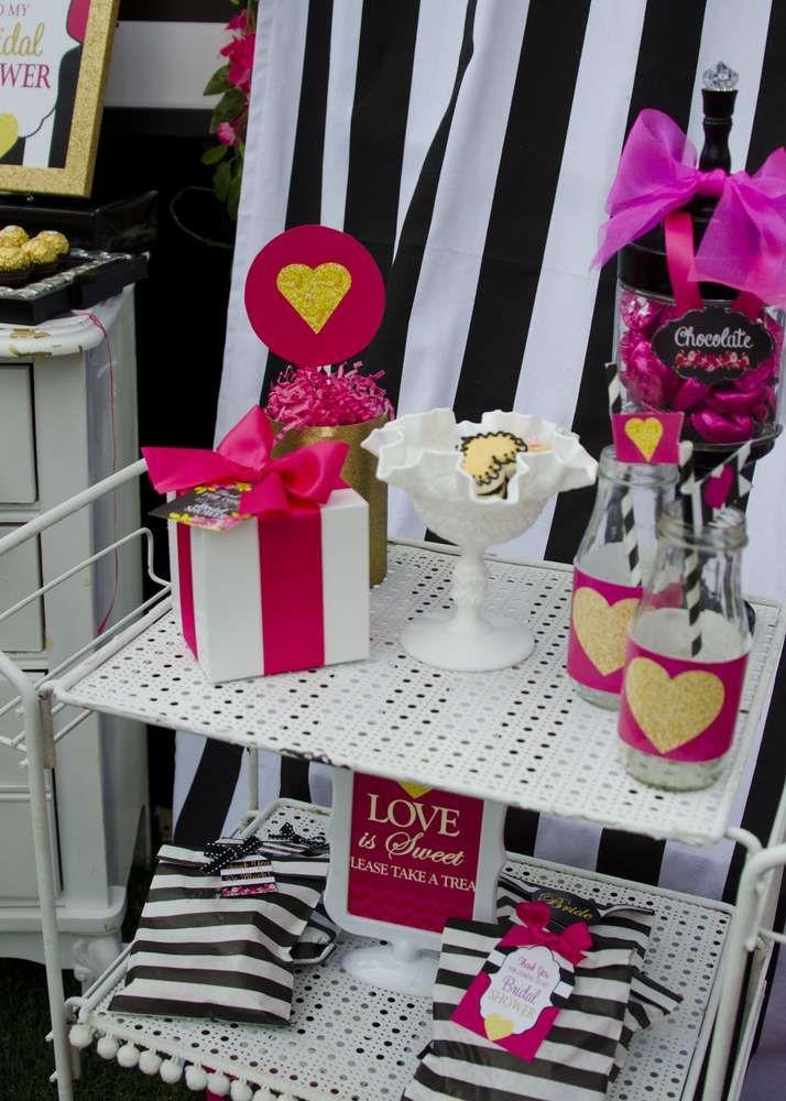 Wedding - Pink Black And White Bridal/Wedding Shower Party Ideas
