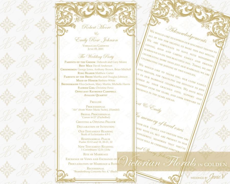 Mariage - DIY Printable Wedding Ceremony Program Template 