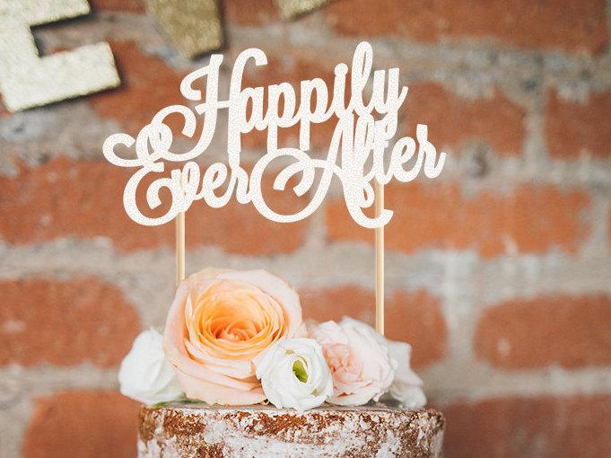 زفاف - Happily Ever After cake topper