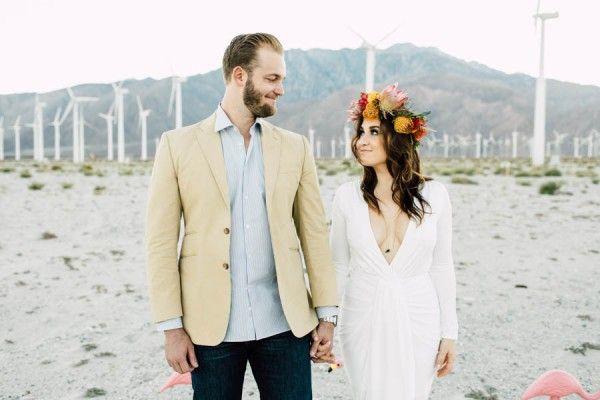 Hochzeit - This Perfectly Playful Palm Springs Engagement Has Colors For Days