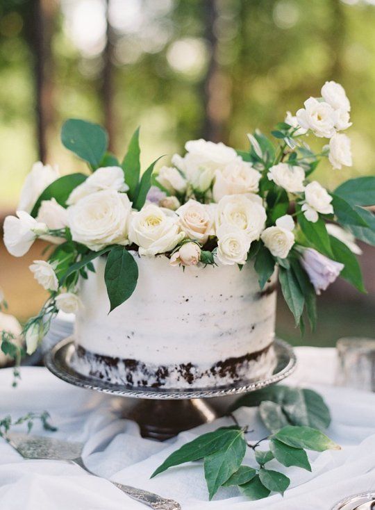 Wedding - Wedding Cakes Topped With Fresh Flowers