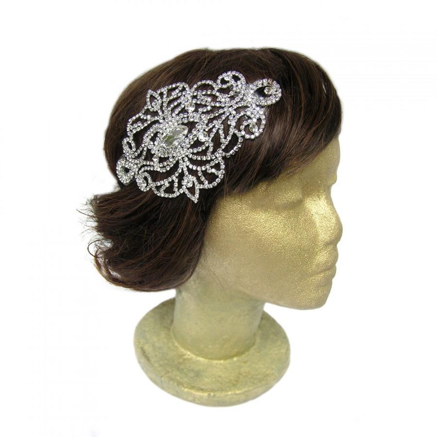Wedding - Silver Great Gatsby Party, 1920s Bridal, Flapper Headband, Bridal Hair, Roaring 20s Headpiece, Wedding Headband, Costume, Hair Jewelry
