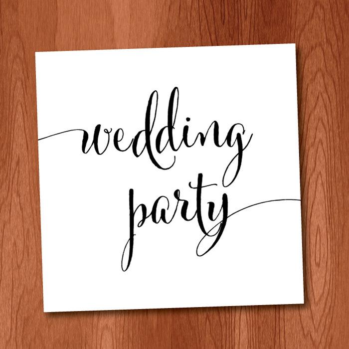 زفاف - Printable Wedding Party Sign for Bridal Party Table Number, rustic wedding ideas, instant download wedding sign